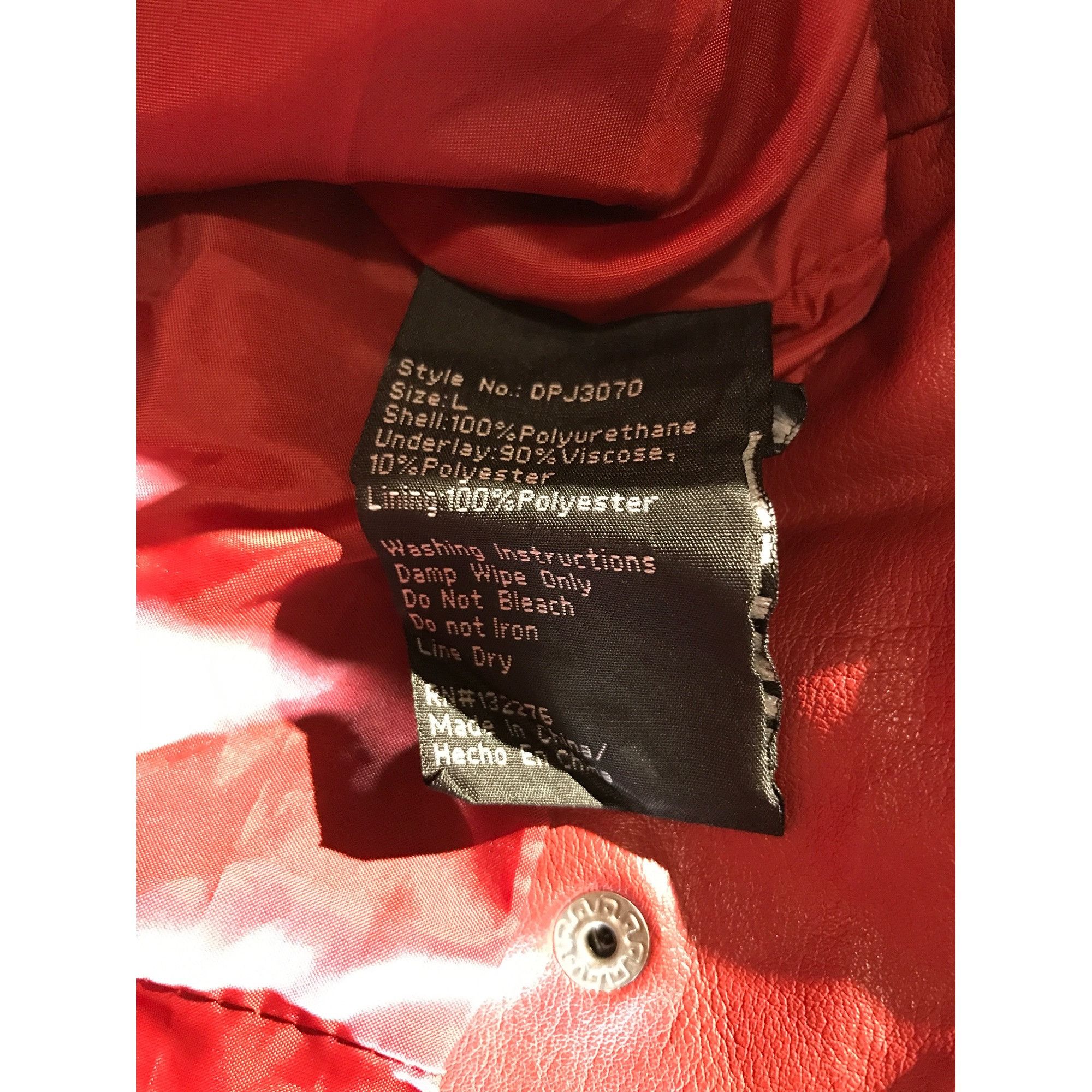 Other In X Out Women's Moto Red Vegan Leather Ahnk Punk Jacket Size L / US 10 / IT 46 - 8 Thumbnail