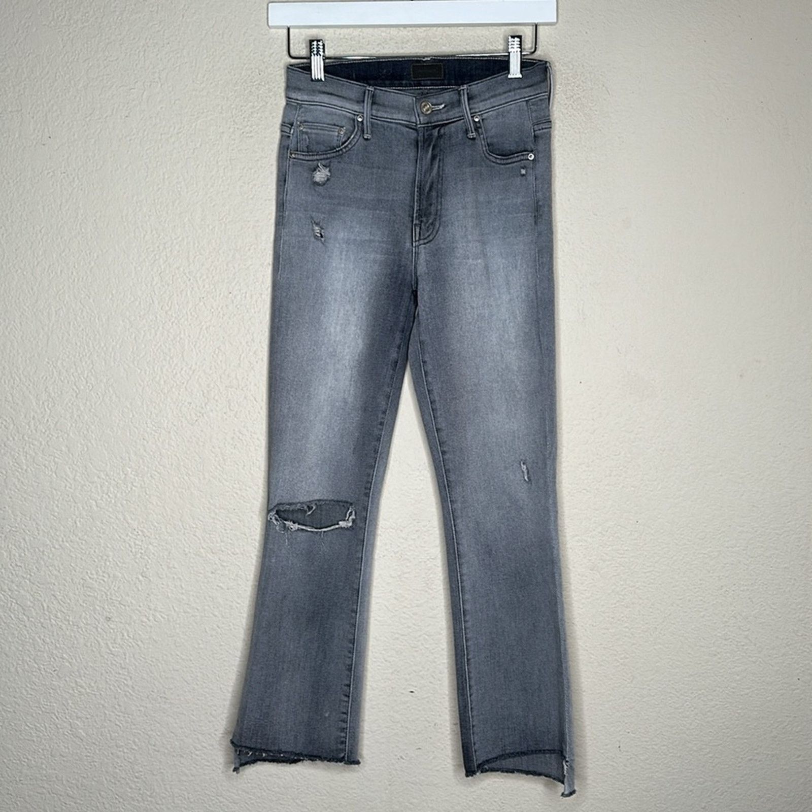 MOTHER Mother Insider Crop Step Fray Best Left Shadows Jeans Sz 24 Size 24" / US 00 / IT 34 - 5 Thumbnail
