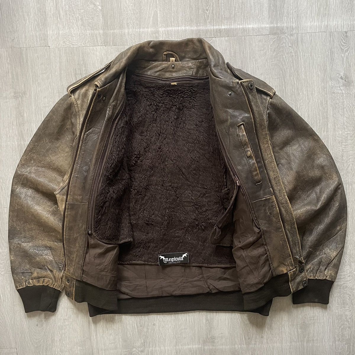 Other Unbrand Vintage Patina Pilot Flight Genuine Leather Jacket Size US XL / EU 56 / 4 - 3 Thumbnail