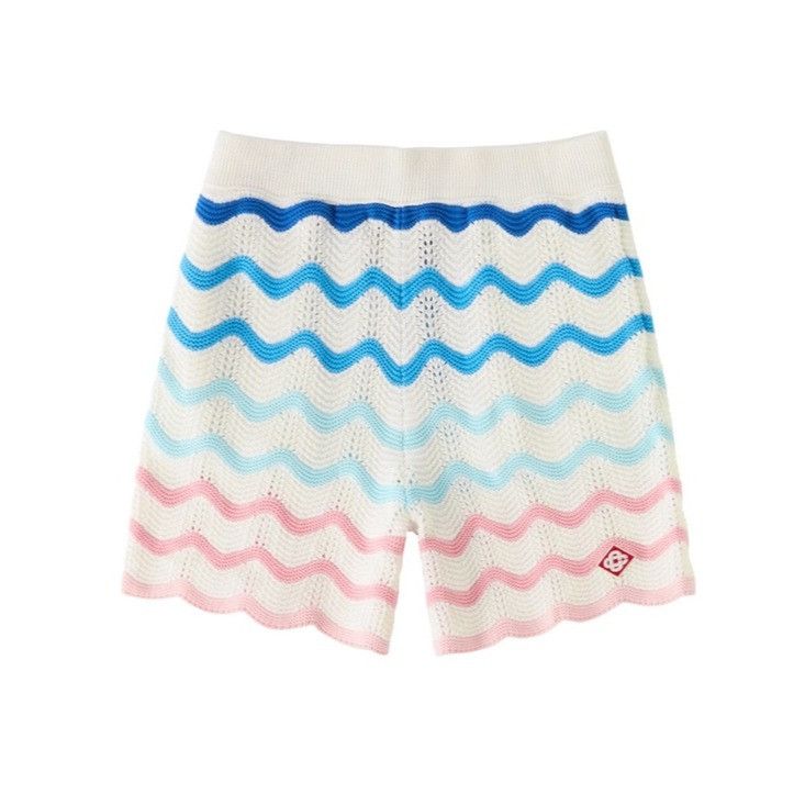 Casablanca Casablanca Wave Shorts White Blue Multi Men’s XL Size US 36 / EU 52 - 1 Thumbnail