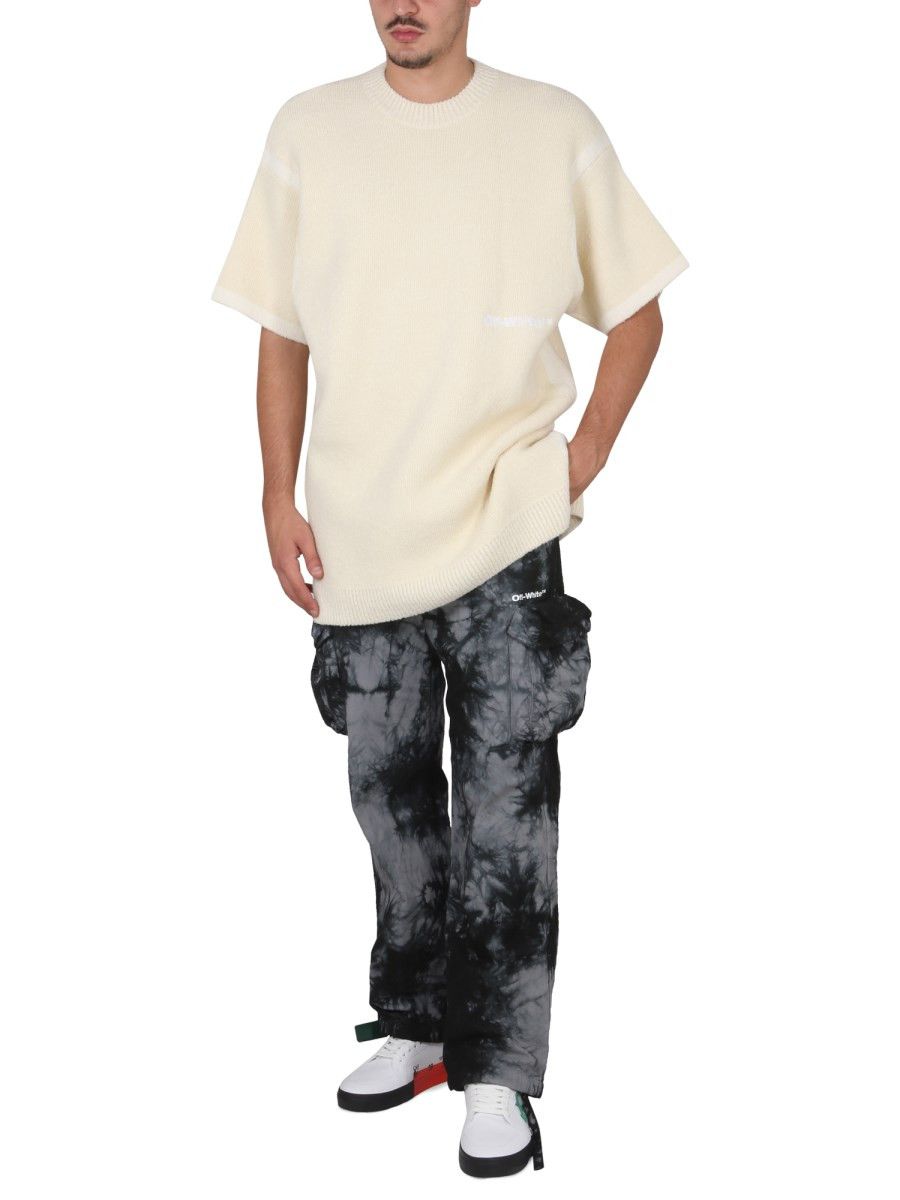 Off-White o1y0325 Logo Crewneck Sweater in Ivory Size US XS / EU 42 / 0 - 4 Thumbnail