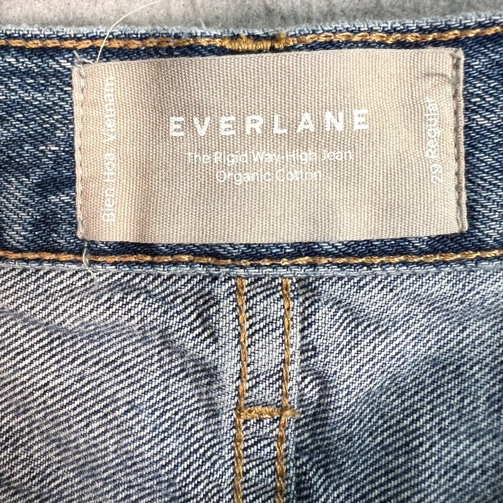 Everlane Everlane Jeans Mens 29 Blue Organic Cotton High-Waisted Straight-Leg Denim Shirt? Size US 29 - 3 Thumbnail