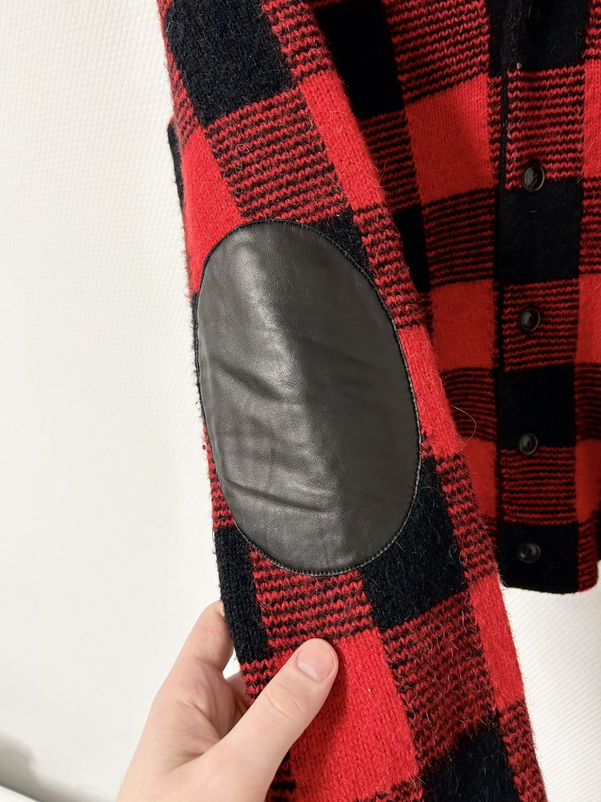 Saint Laurent Paris FW2014 Leather Patch Plaid Wool Cardigan Size US M / EU 48-50 / 2 - 3 Thumbnail