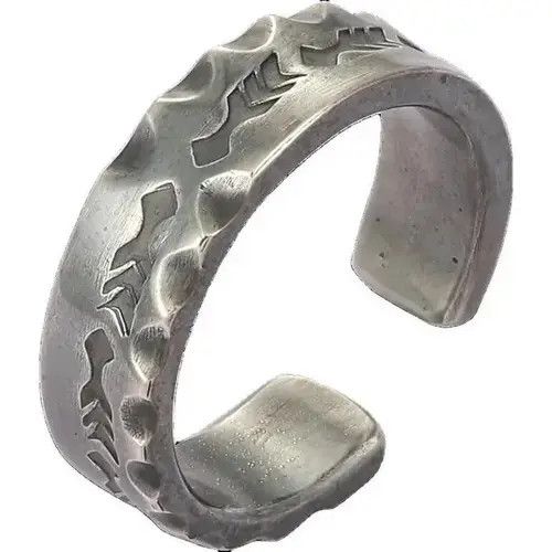 Vintage Retro Mysterious Lines Pattern Unisex Rings Open Size Size ONE SIZE - 1 Thumbnail