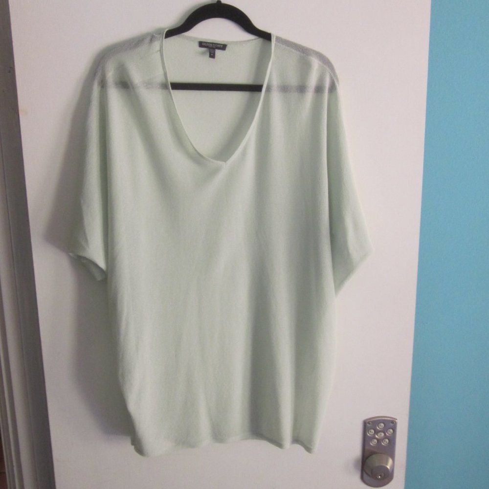 Eileen Fisher Eileen Fisher Sheer Pale Green Pullover Sweater Size L Petit Size L / US 10 / IT 46 - 1 Thumbnail