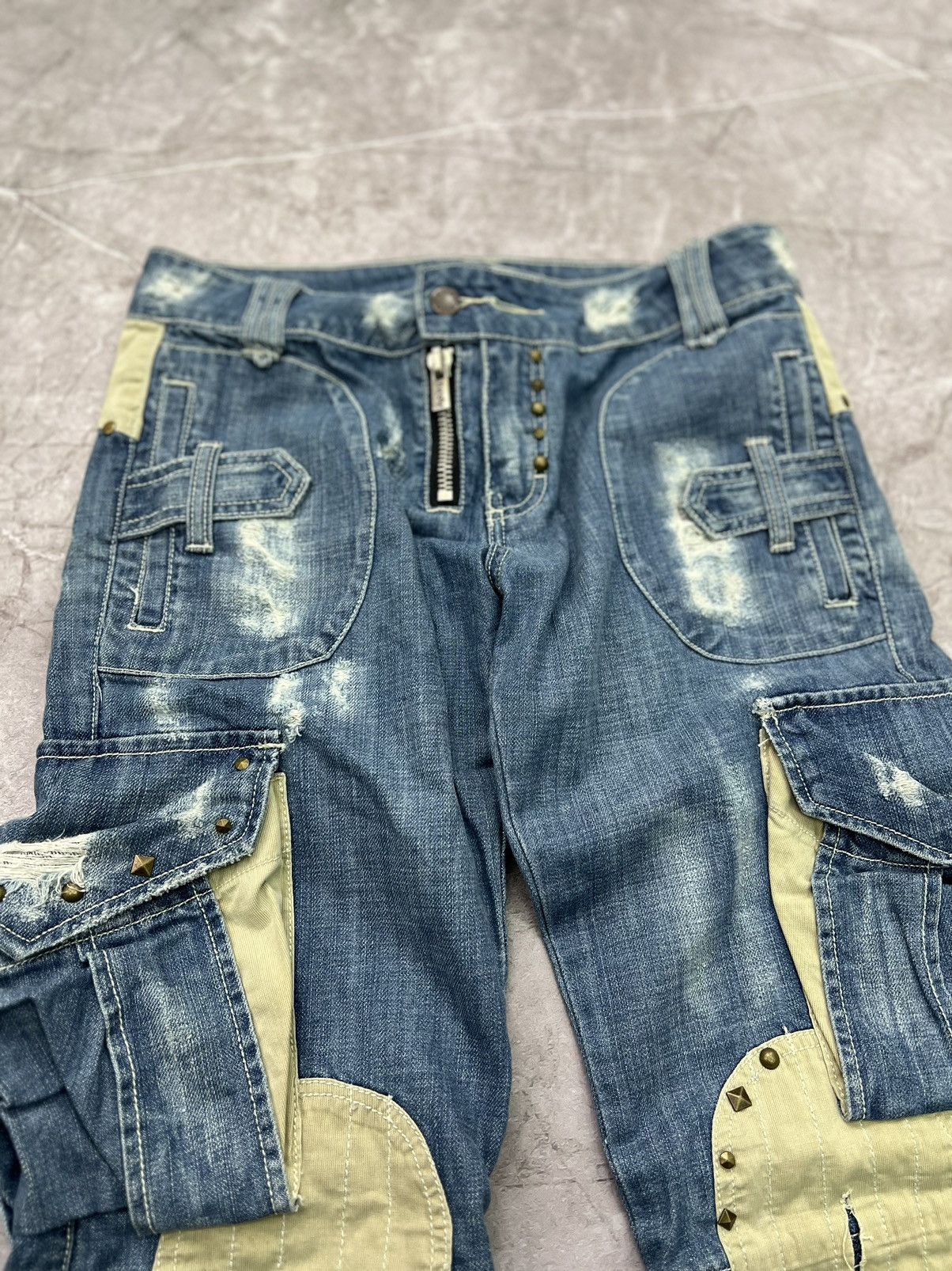 Japanese Brand × Tornado Mart × Vintage 90s Rare DENIM CARGO JEANS tornado mart STYLE Size US 32 / EU 48 - 6 Thumbnail