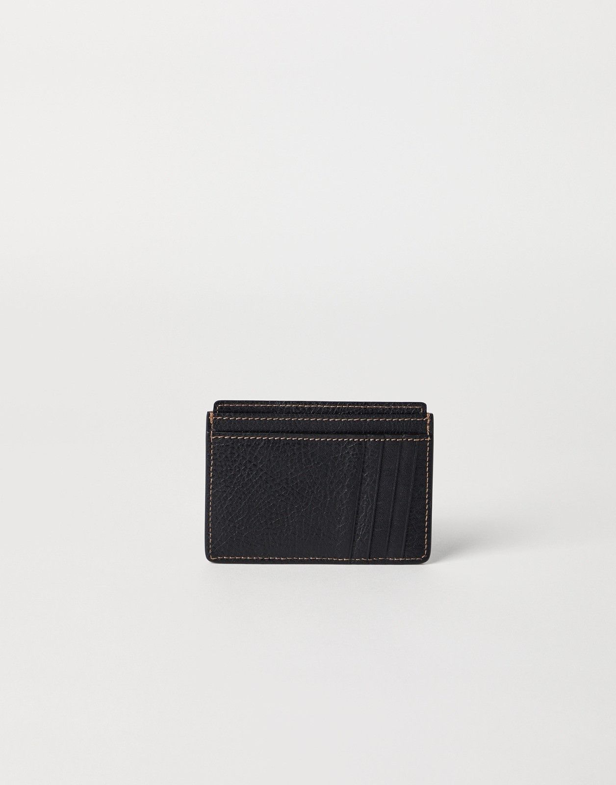 Brunello Cucinelli o1la1rc1a0326 Size: OS / Leather Card Holder in Black Size ONE SIZE - 1 Thumbnail