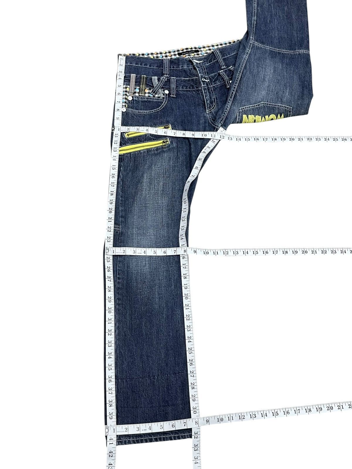 Japanese Brand "Never Trust Woman" Bondage Zip Grunge Double Waist Denim Size US 32 / EU 48 - 11 Thumbnail