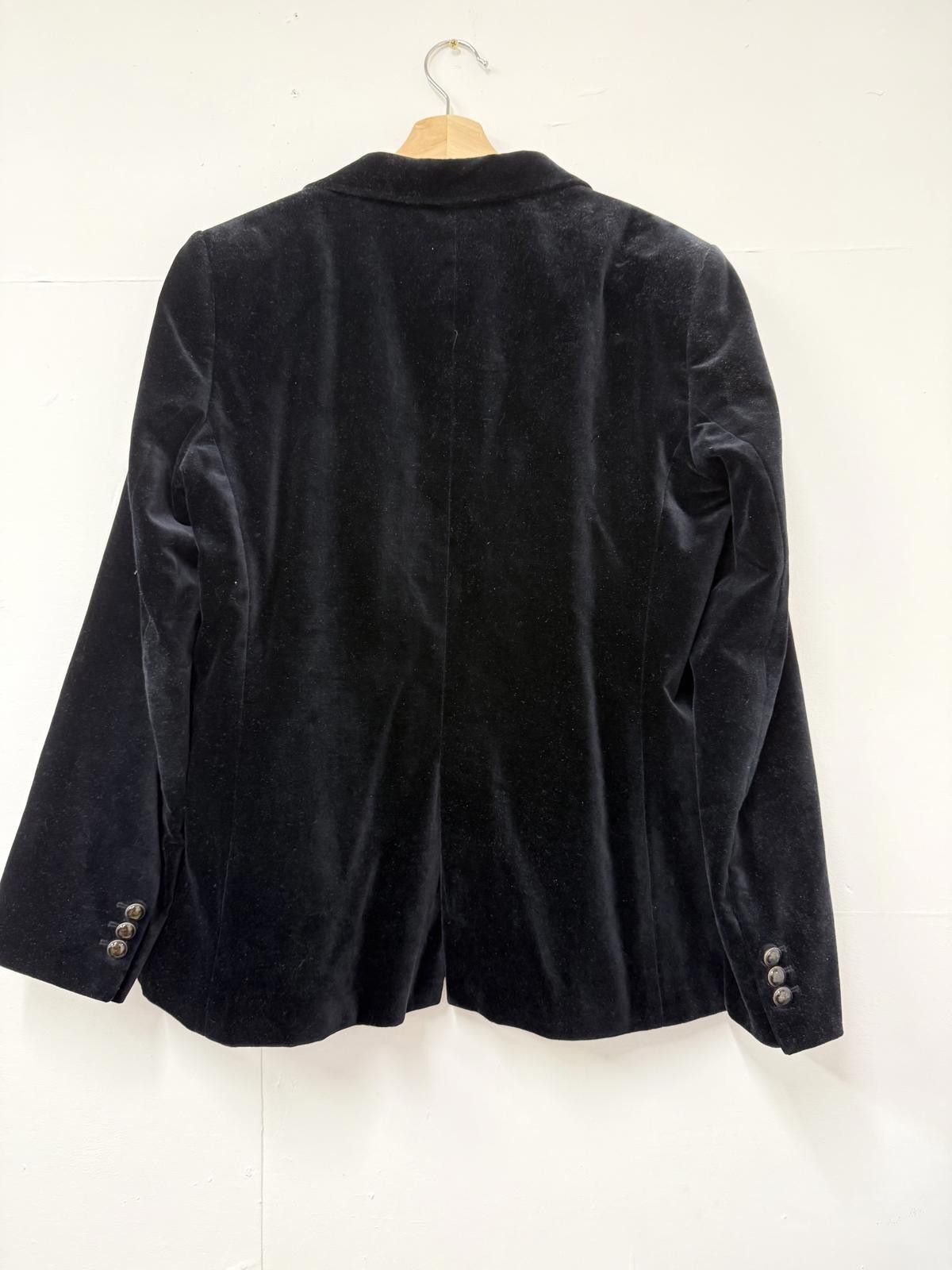 Massimo Dutti Massimo Dutti Black Velvet Blazer Size 40R - 4 Thumbnail