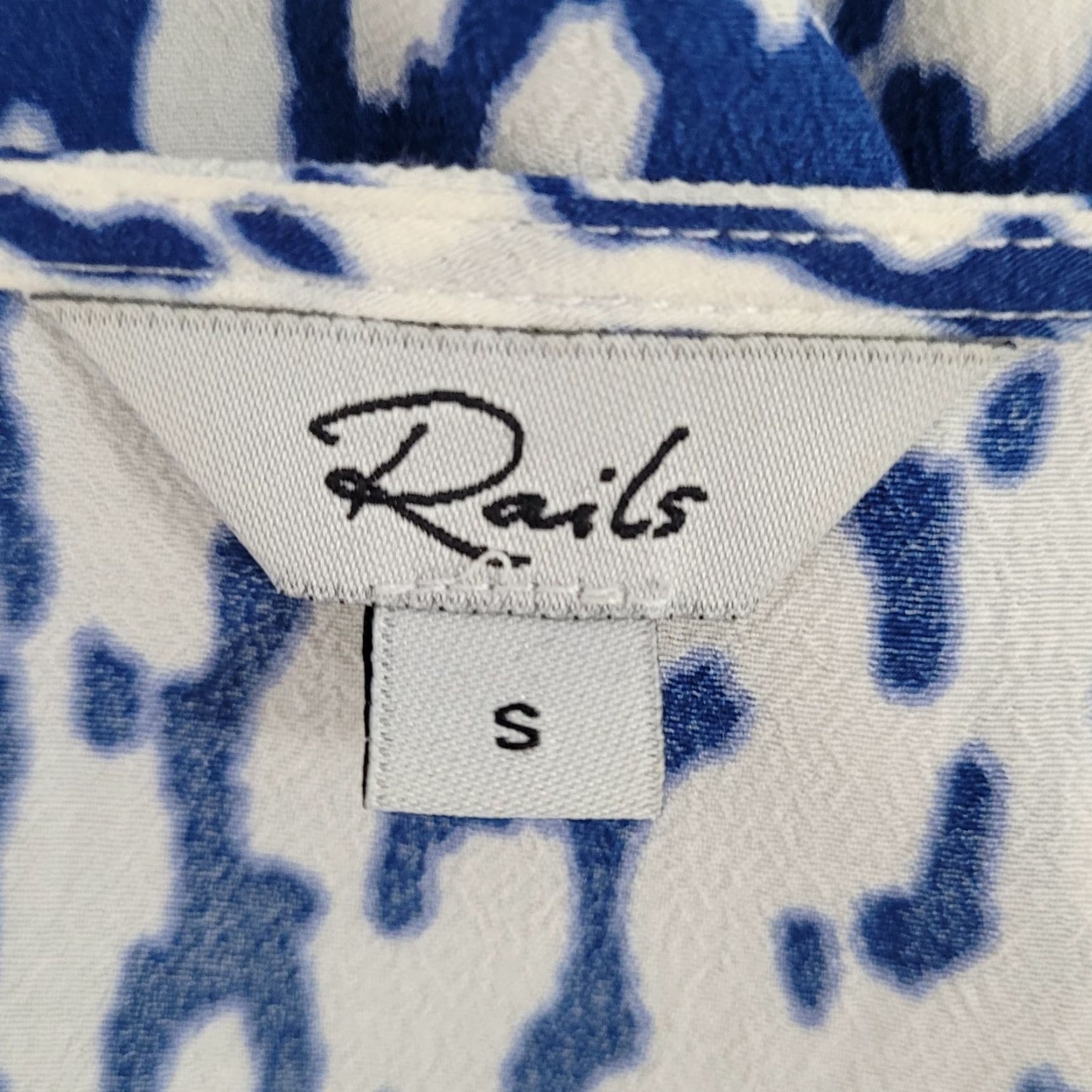 Rails Rails Kiki Blue Cobalt Leopard Print Short Sleeve Dress Small Womens Size 28" / US 6 / IT 42 - 3 Thumbnail