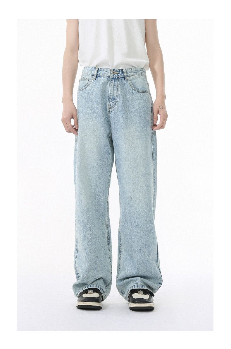 Japanese Brand Japanese style retro washed blue straight casual jeans Size US 32 / EU 48 - 1 Thumbnail