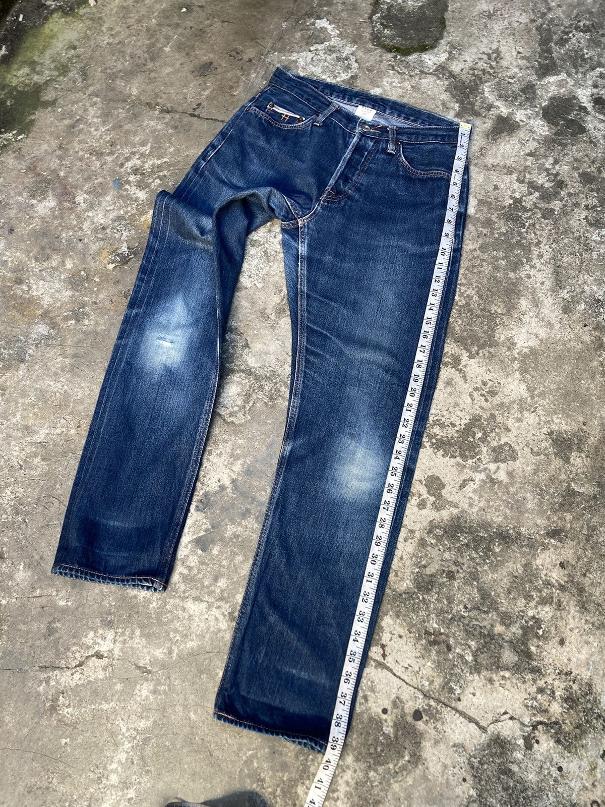 Japanese Brand Japanese H.A.K.U Ripped Faded Selvedge Denim Pants Size US 30 / EU 46 - 14 Thumbnail