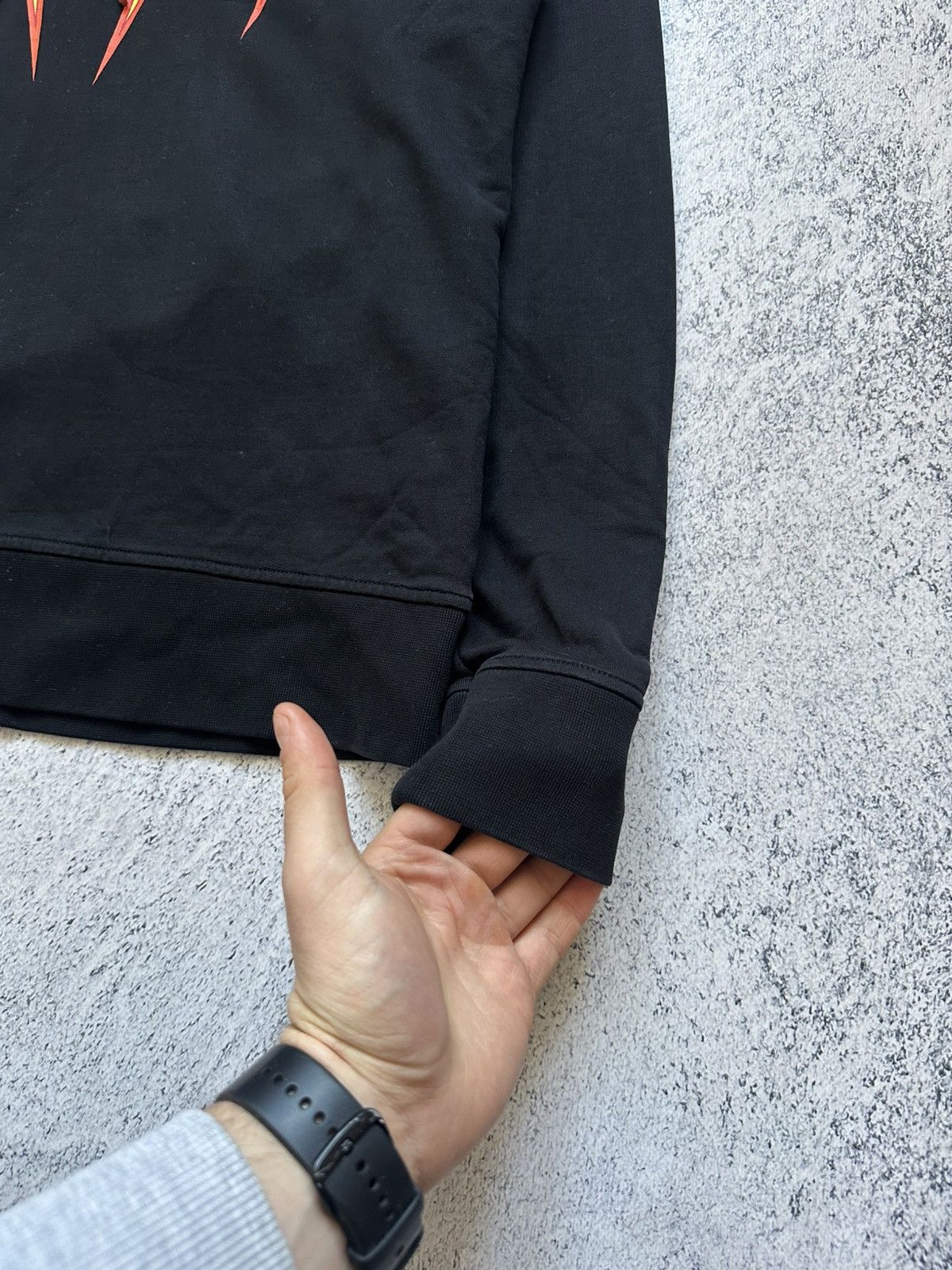 Neil Barrett Neil Barrett Thunder Flame Lightning Bolt Logo Black Hoodie Size US M / EU 48-50 / 2 - 5 Thumbnail