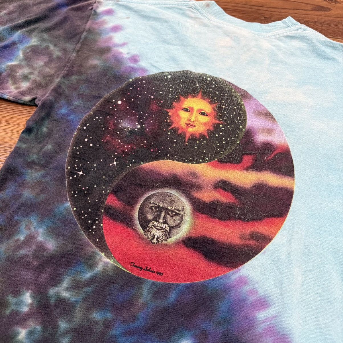 Other Vintage Sun Moon Tammy Schatz Tie Dye 95 AOP Print Tee Shirt Size US S / EU 44-46 / 1 - 4 Thumbnail