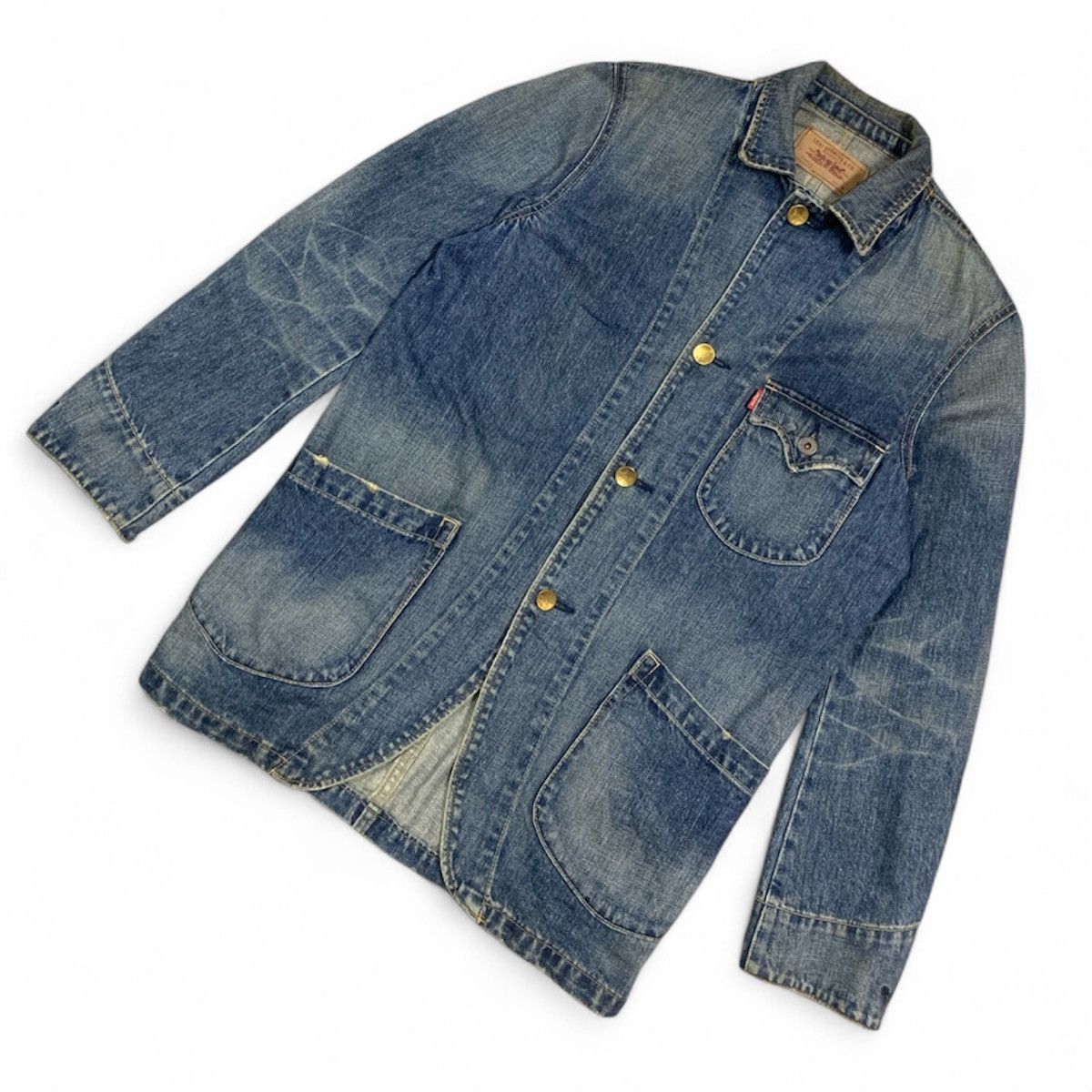 Levi's Vintage Clothing Vintage Levi's 70802 Washed Chore Coverall Denim Work Jacket Size US M / EU 48-50 / 2 - 4 Thumbnail