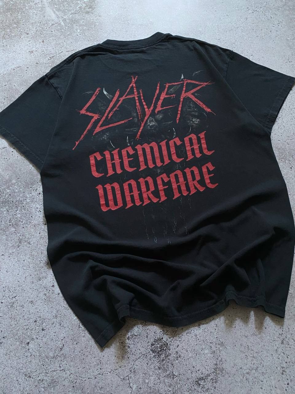 Vintage SLAYER “CHEMICAL WARFARE” THRASH METAL BAND T SHIRT Size US M / EU 48-50 / 2 - 8 Thumbnail