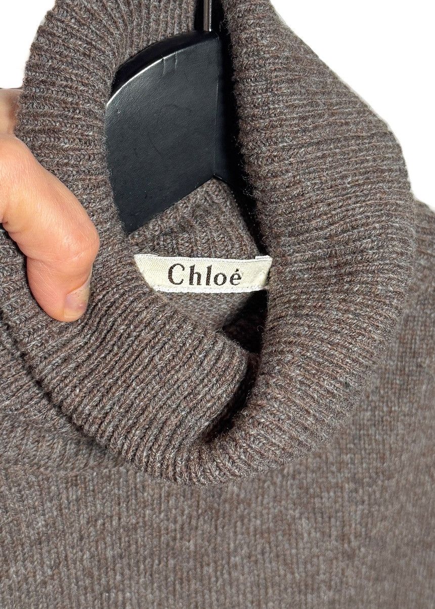 Chloe Chloé Grey Taupe Cropped Turtleneck Sweater Size S / US 4 / IT 40 - 5 Thumbnail