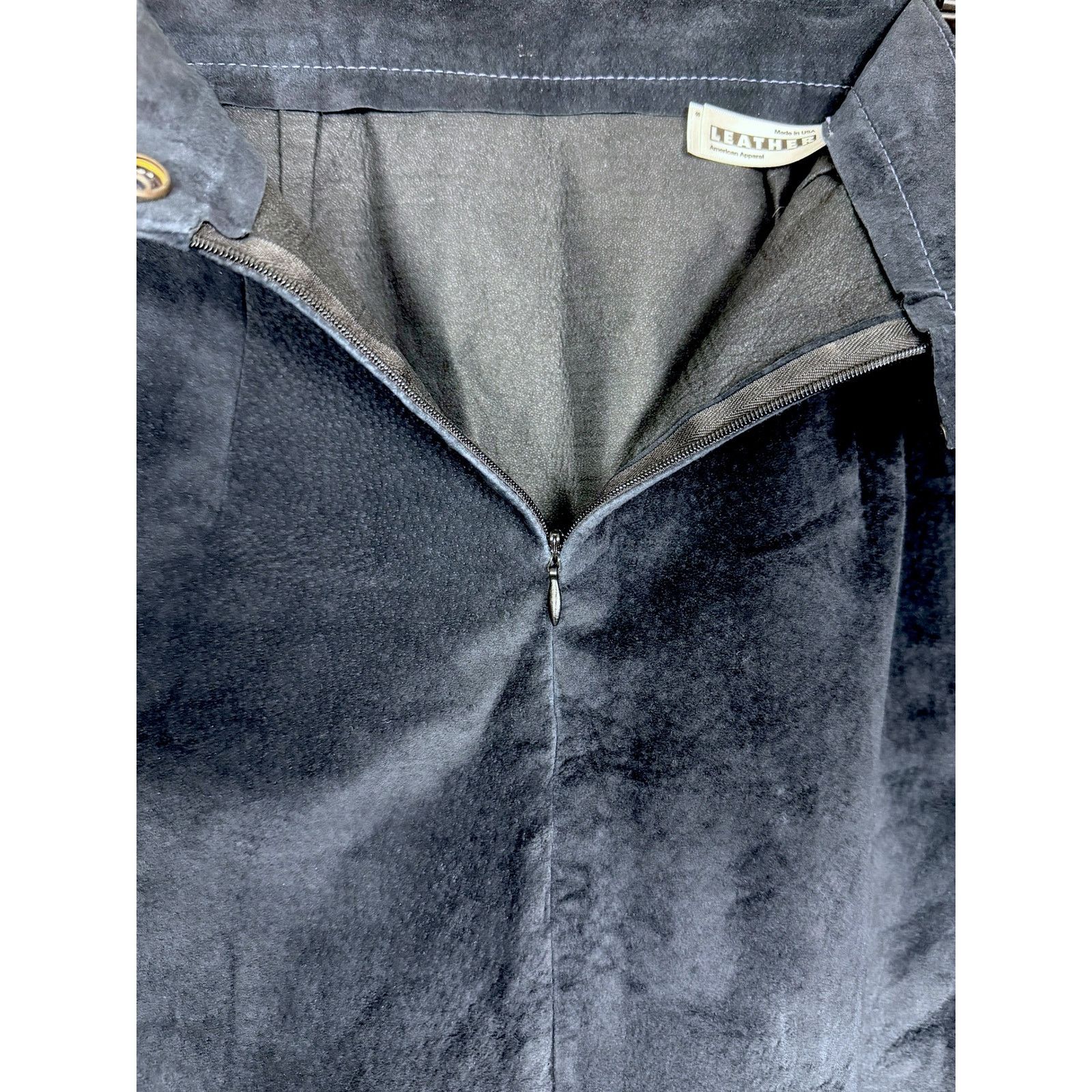 American Apparel Vtg American Apparel Suede Blue Mini Skirt Made in USA S Size 26" / US 2 / IT 38 - 4 Thumbnail