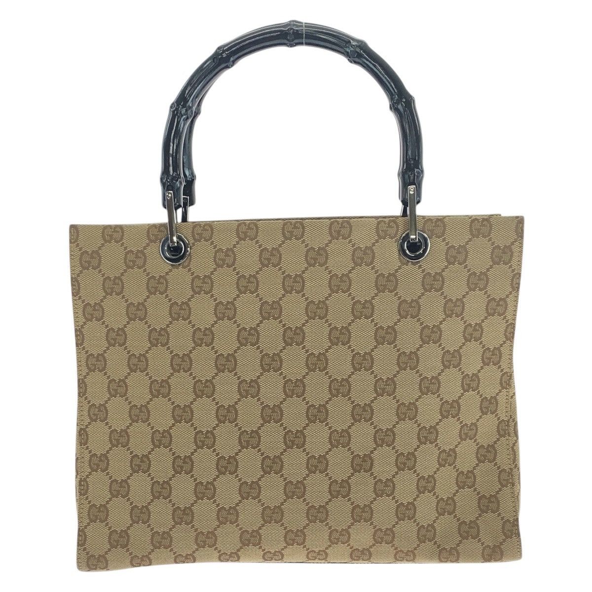 Gucci Gucci Bamboo GG Canvas Tote Bag Canvas Tote Bag 002 1016 in Beige, Women's
