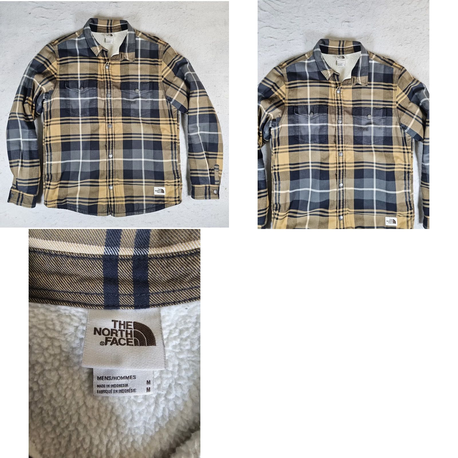 The North Face The North Face Fleece Lined Flannel Shirt Jacket Button-Up Mens Size M Yellow/Black Size US M / EU 48-50 / 2 - 10 Thumbnail