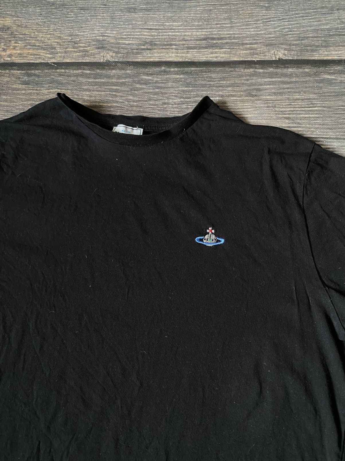 Vivienne Westwood Vivienne Westwood Basic Black Embroidered Logo T Shirt Size US L / EU 52-54 / 3 - 2 Thumbnail