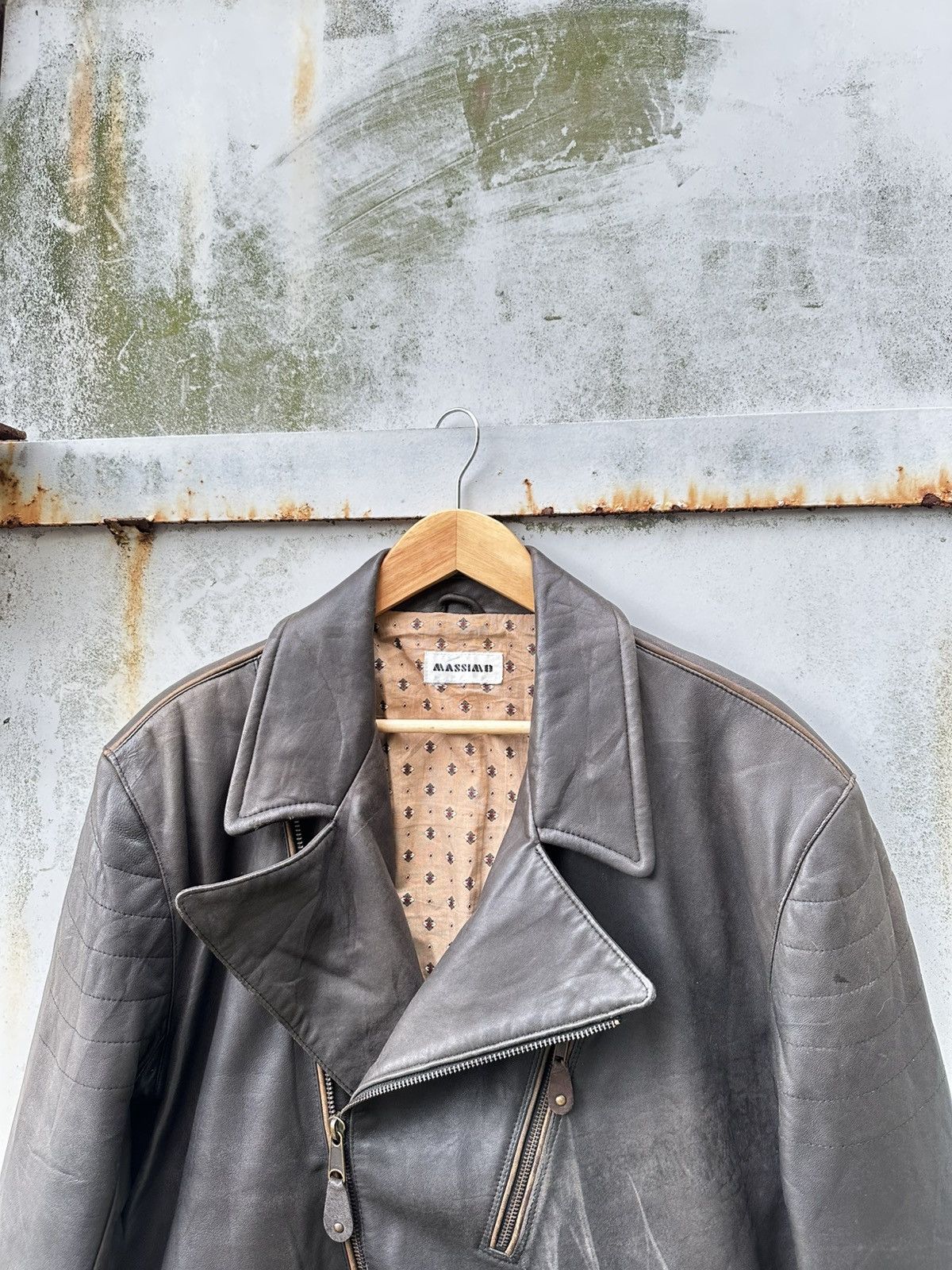 Massimo Osti Massimo Double Collar Leather Jacket Size US M / EU 48-50 / 2 - 6 Thumbnail