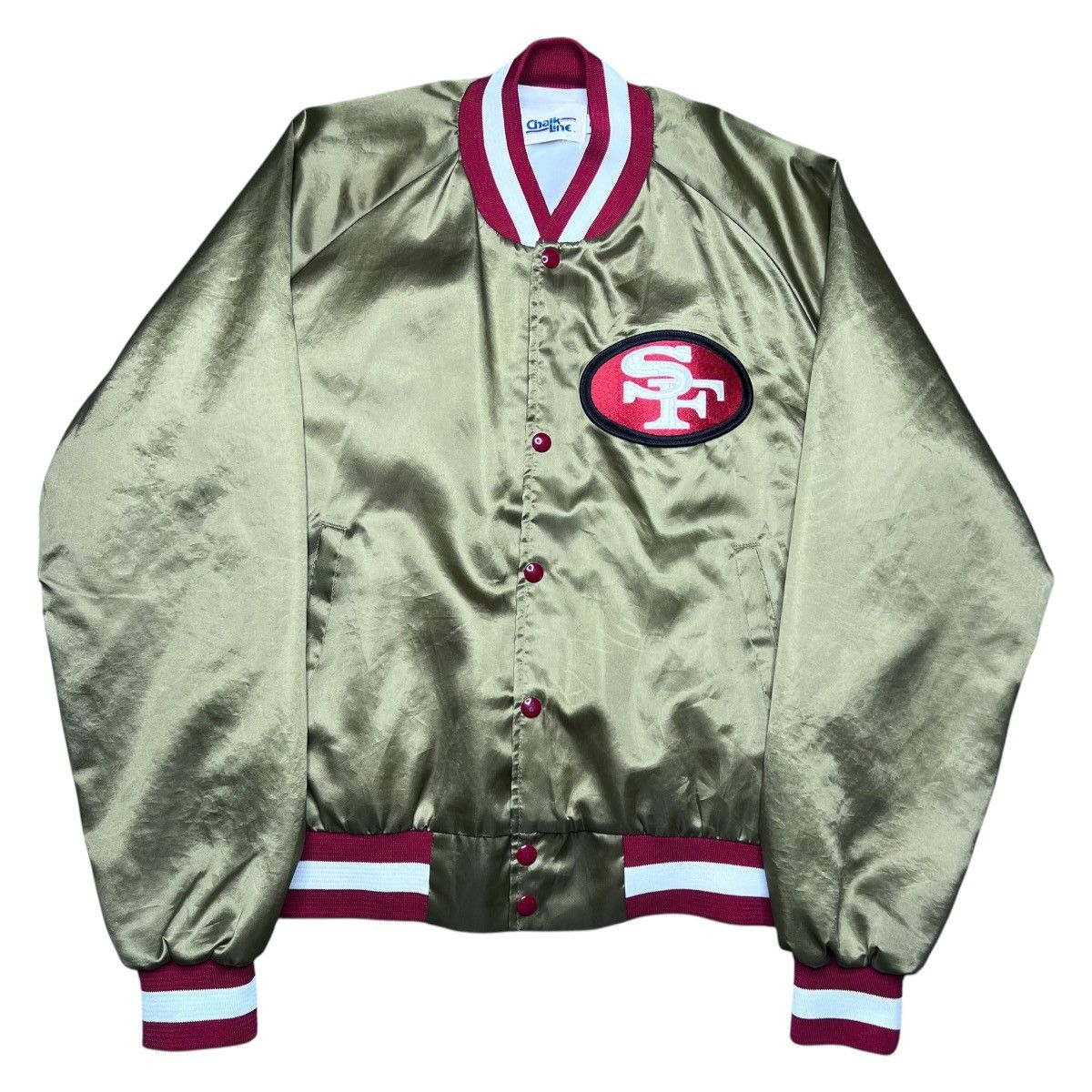 NFL San Francisco 49ers Chalk Line Plain Back Satin Jacket