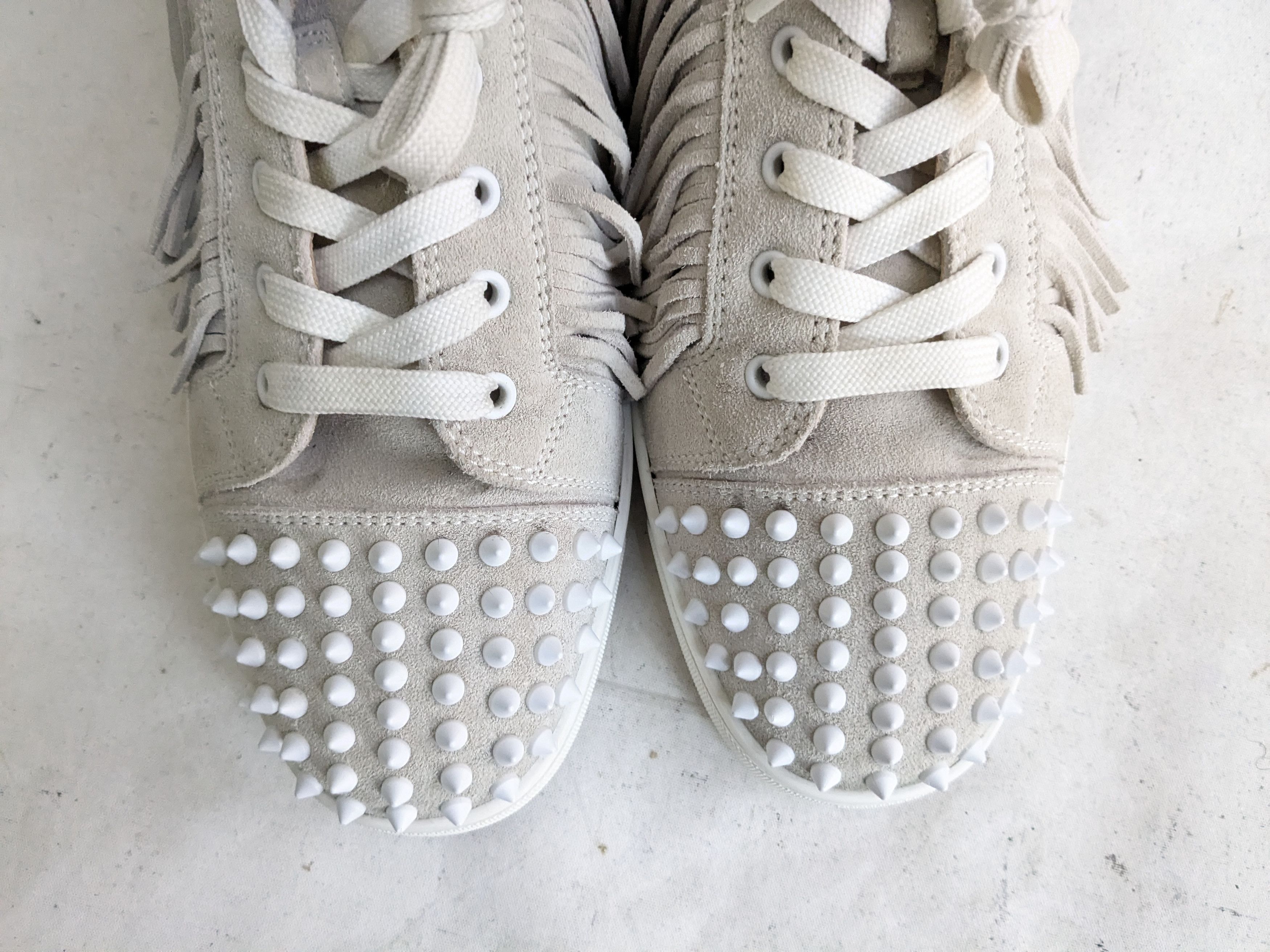 Christian Louboutin Christian Louboutin Sneakers Gray 10 43 Suede Spikes Fringe Size US 10 / EU 43 - 6 Thumbnail