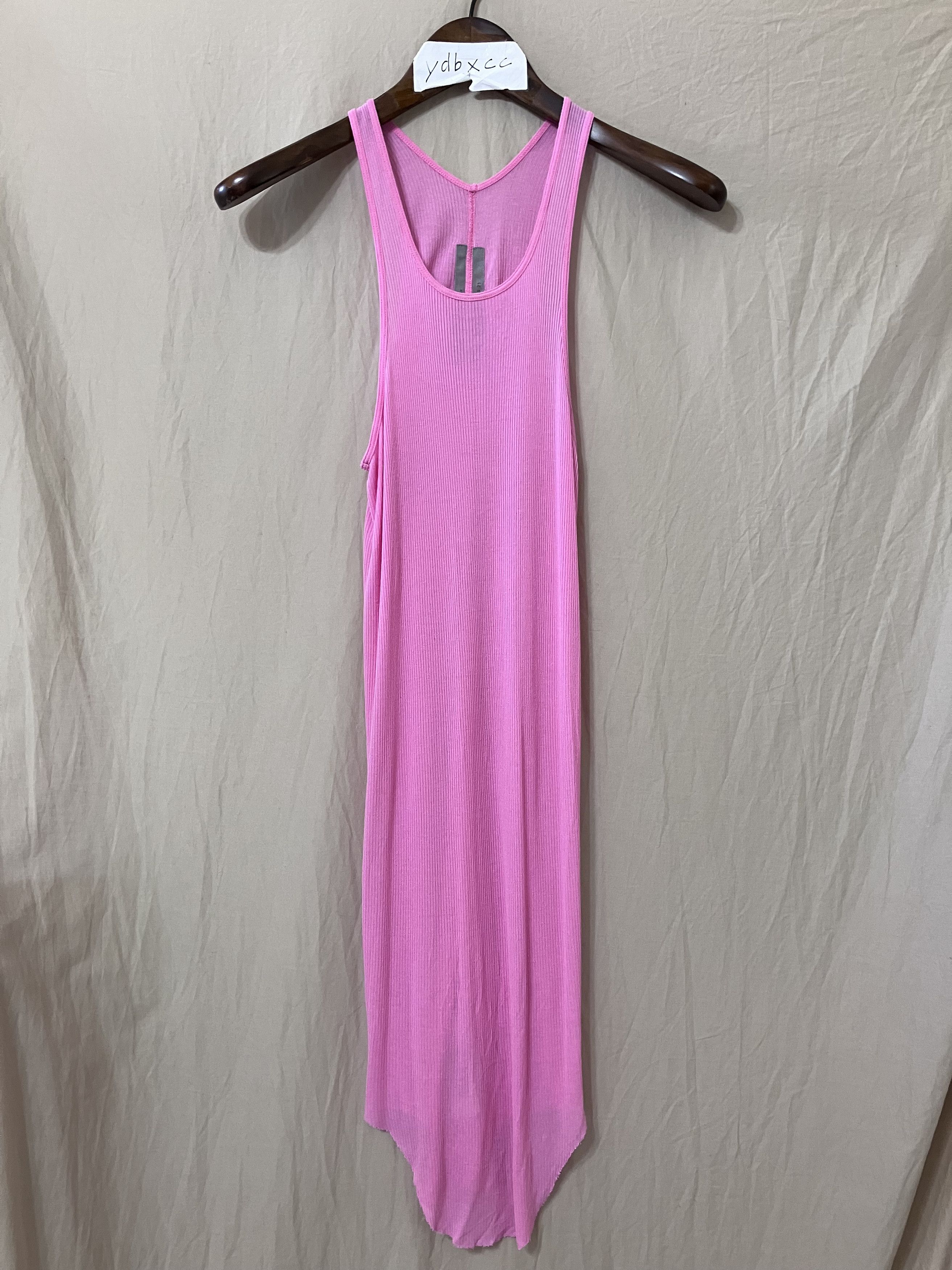 image of Rick Owens Ss21 Phlegethon Basic Rib Tank Pop Pink, Men's (Size Medium)