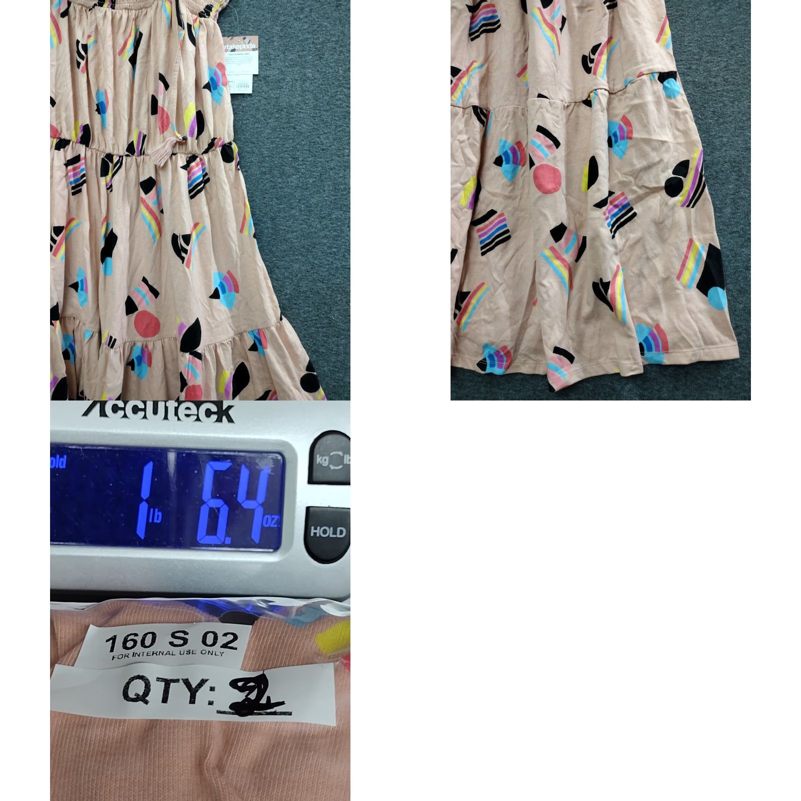 Pinko PINK Dress Adult L Pink Multicolor Sleeveless A-Line Abstract Rainbow Geometric Print Graphic Print Size L / US 10 / IT 46 - 8 Thumbnail