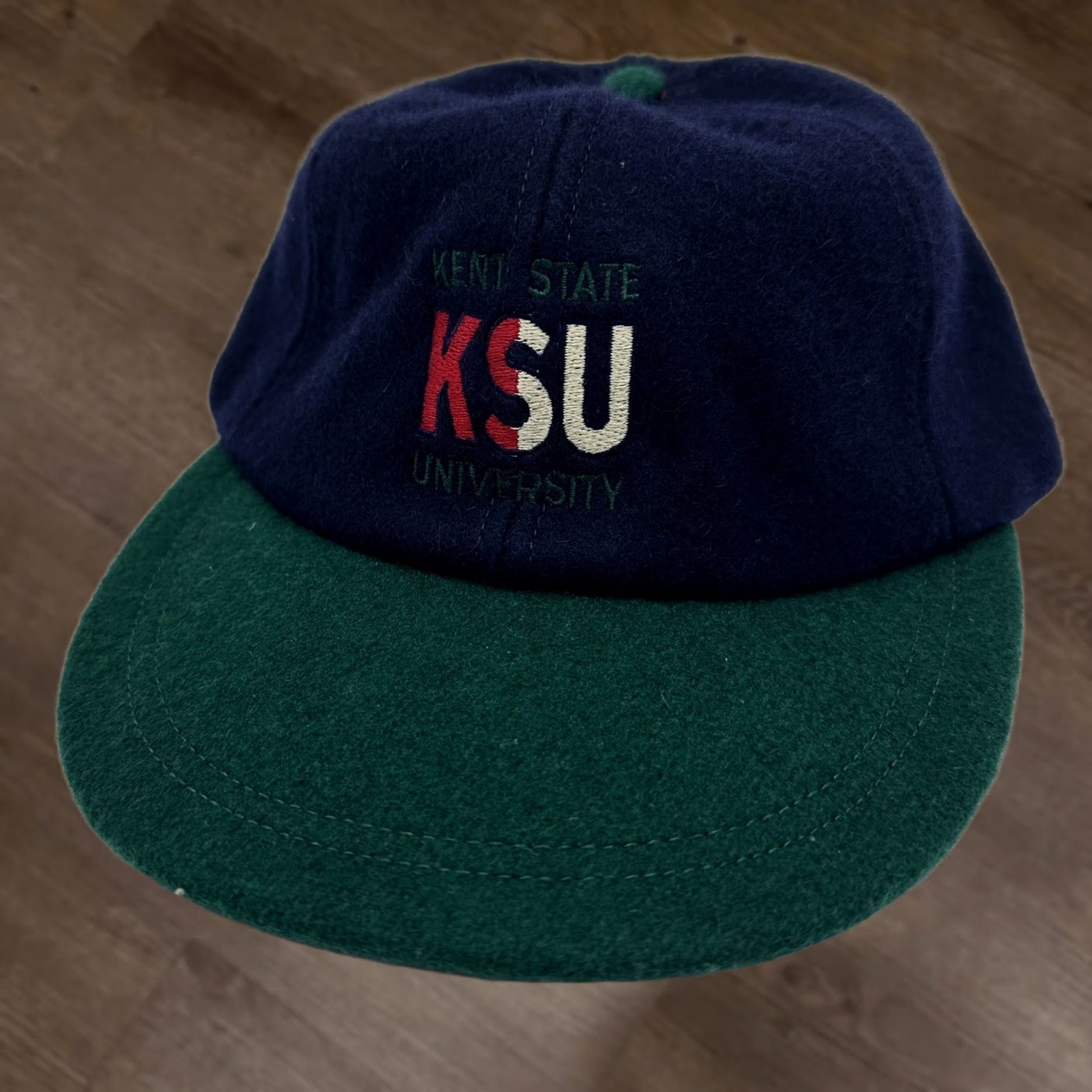 Vintage VINTAGE Harpurs Kent State University Wool Hats Mens OSFA Blue Strap Back Harpurs NEW Size ONE SIZE - 1 Thumbnail