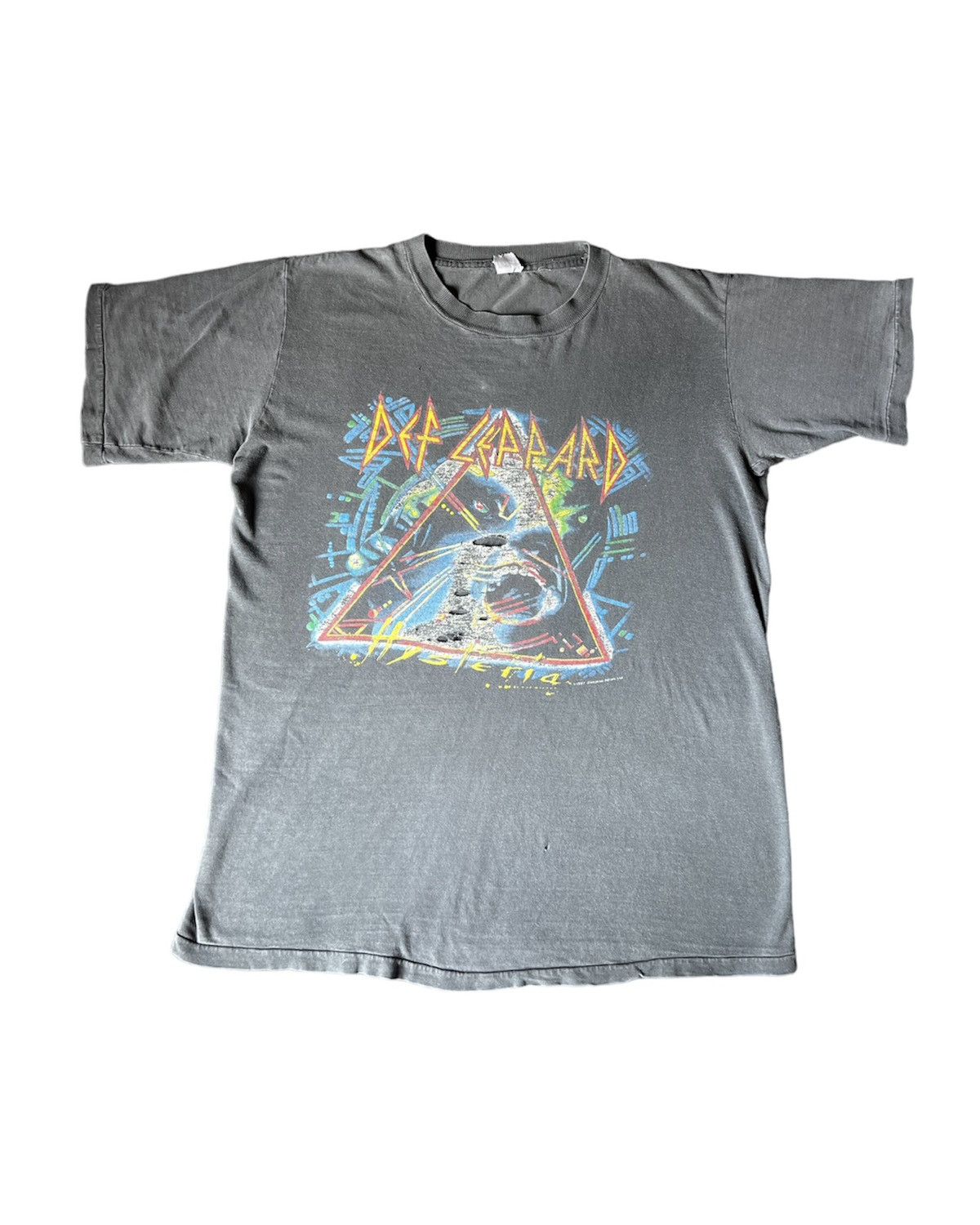 image of Band Tees x Vintage 1987 Def Leppard Hysteria T in Black, Men's (Size XL)