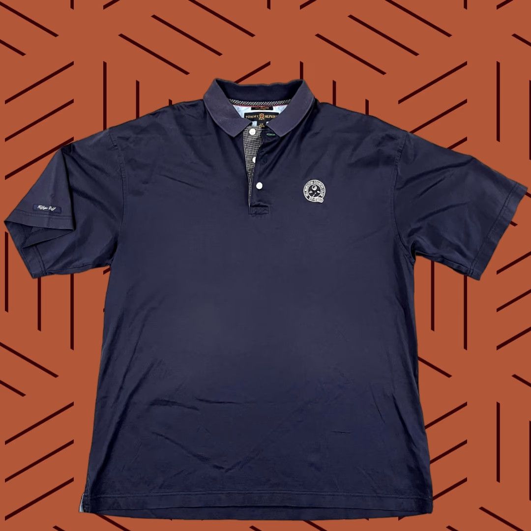 Tommy Hilfiger Tommy Hilfiger Polo Shirt Men's Large Blue Casual Classic Retro Cotton Golf Tennis Sports Size US L / EU 52-54 / 3 - 1 Thumbnail