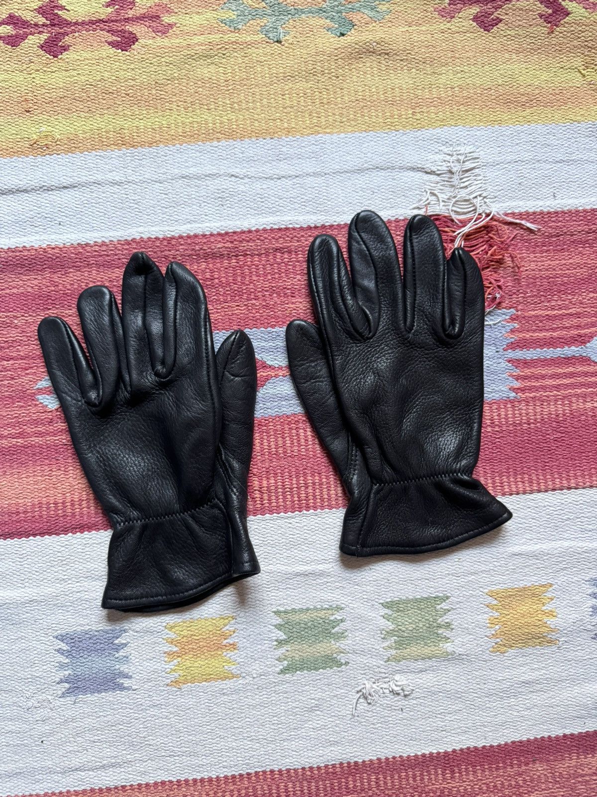 Carhartt Vintage 90’s Carhartt Genuine Deerskin Leather Black Gloves Size ONE SIZE - 3 Thumbnail