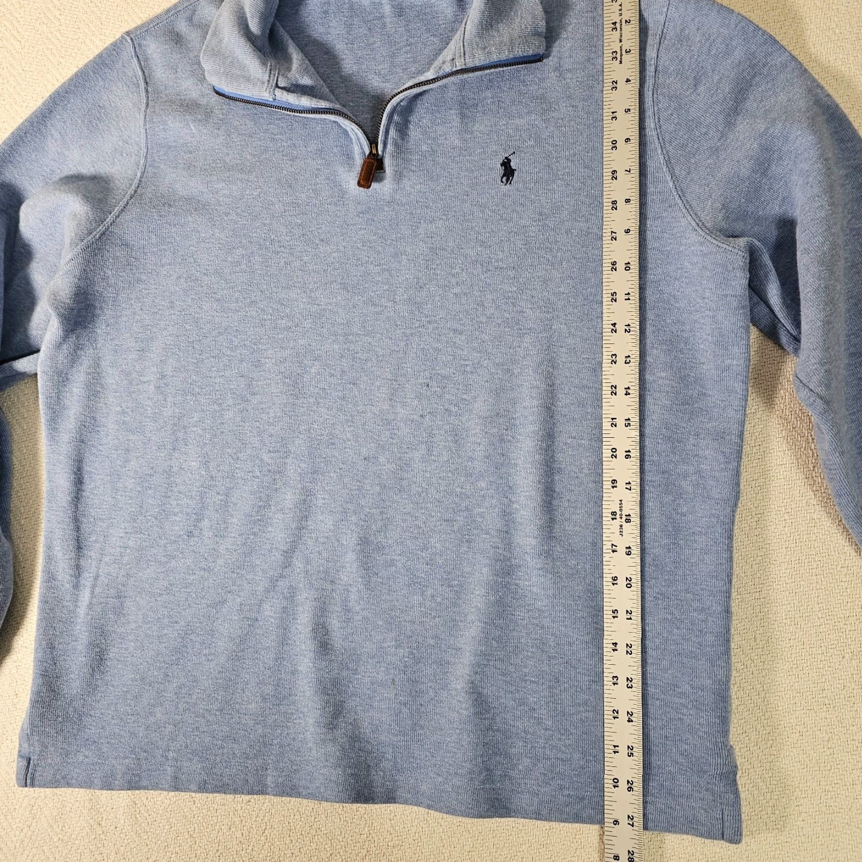 Ralph Lauren Polo Ralph Lauren Sweater 1/4 Zip Cotton Knit Sky Blue Adult XL Mens Size US XL / EU 56 / 4 - 3 Thumbnail