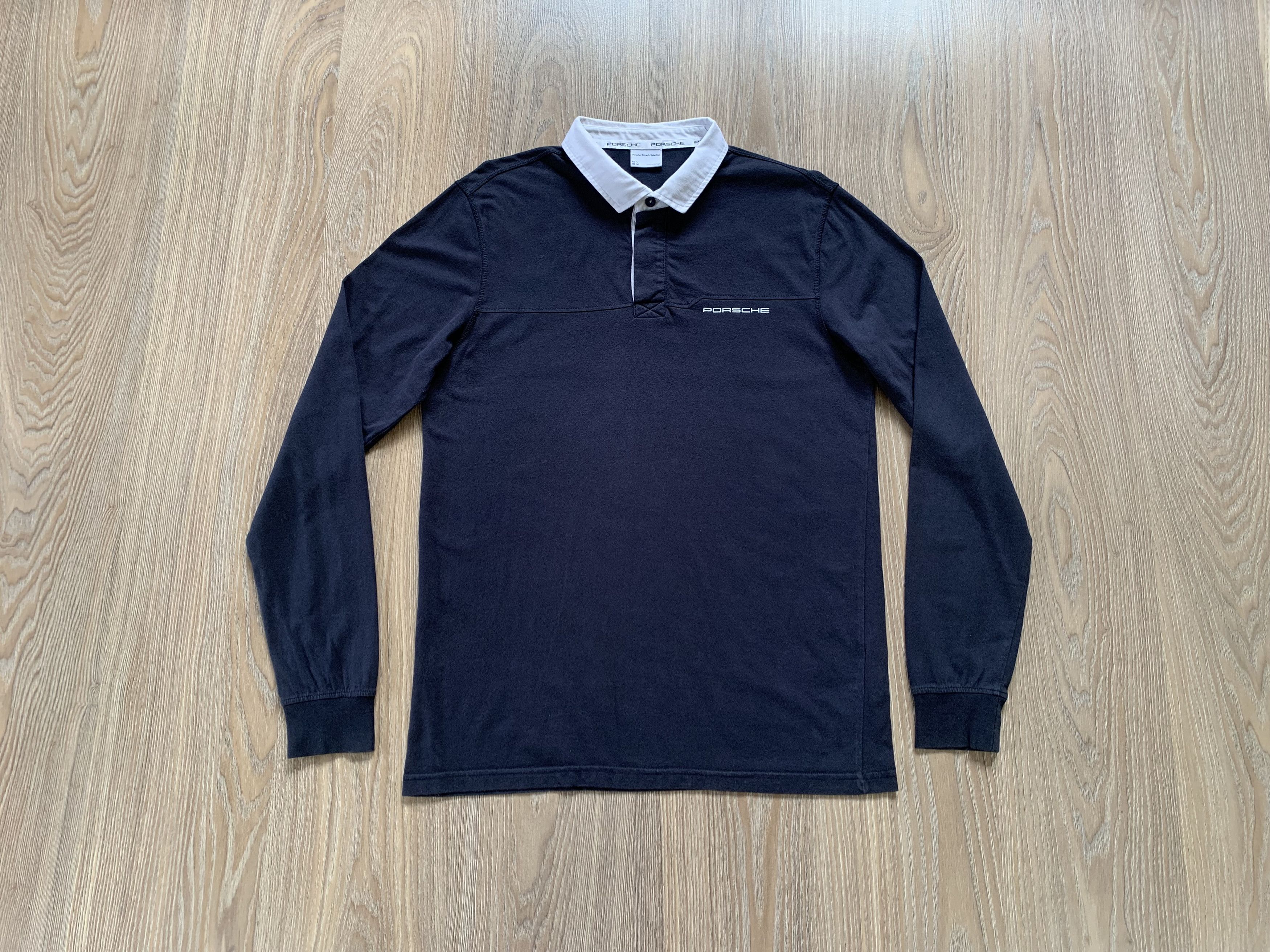 Porsche Design Porsche Navy Blue Long Sleeve Cotton Polo Size US M / EU 48-50 / 2 - 10 Thumbnail