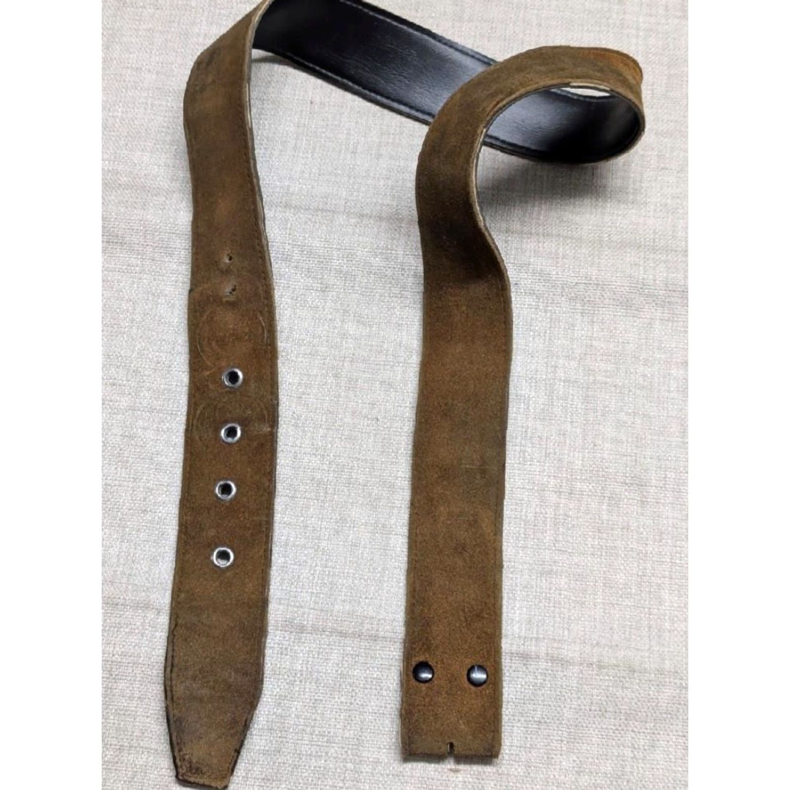 Vintage vintage western belt Handcrafted brown Leather 36 belt Buckle SUEDE Cowhide 1-7/8" wide Men Mens Size 36 - 6 Thumbnail