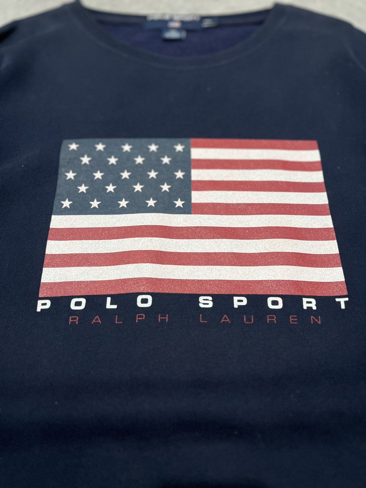 Polo Ralph Lauren Vintage 90s Polo Sport USA Big Flag Sweatshirt Size US XL / EU 56 / 4 - 2 Thumbnail