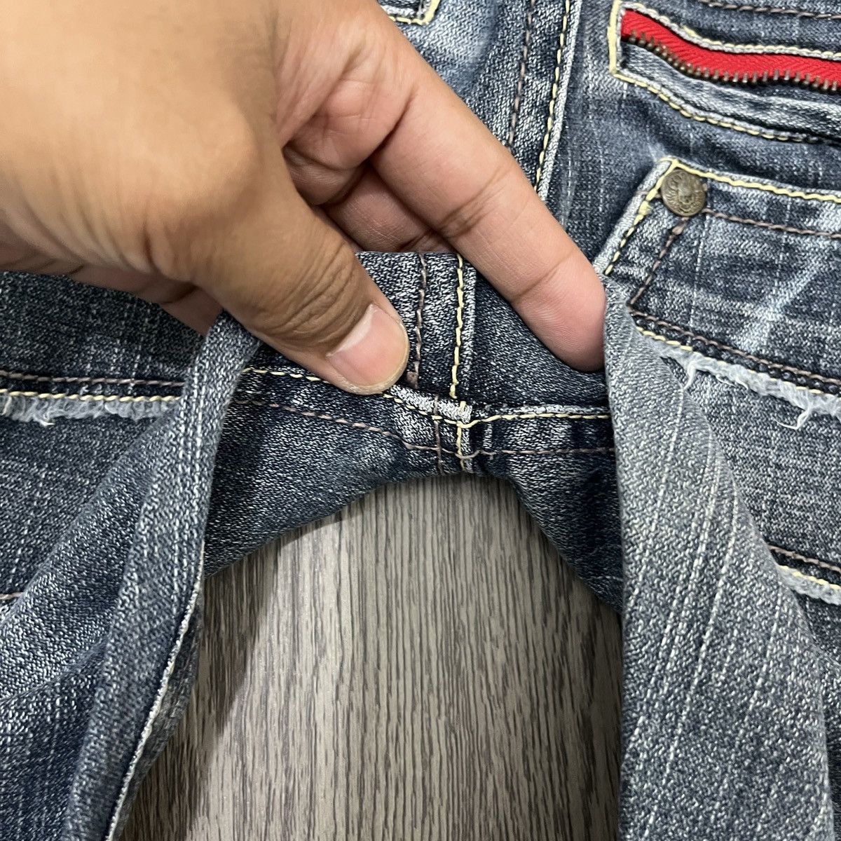 If Six Was Nine B.C.B.G - Flared Denim Fadding with Patch Skull Lgb Style Size US 26 / EU 42 - 15 Thumbnail