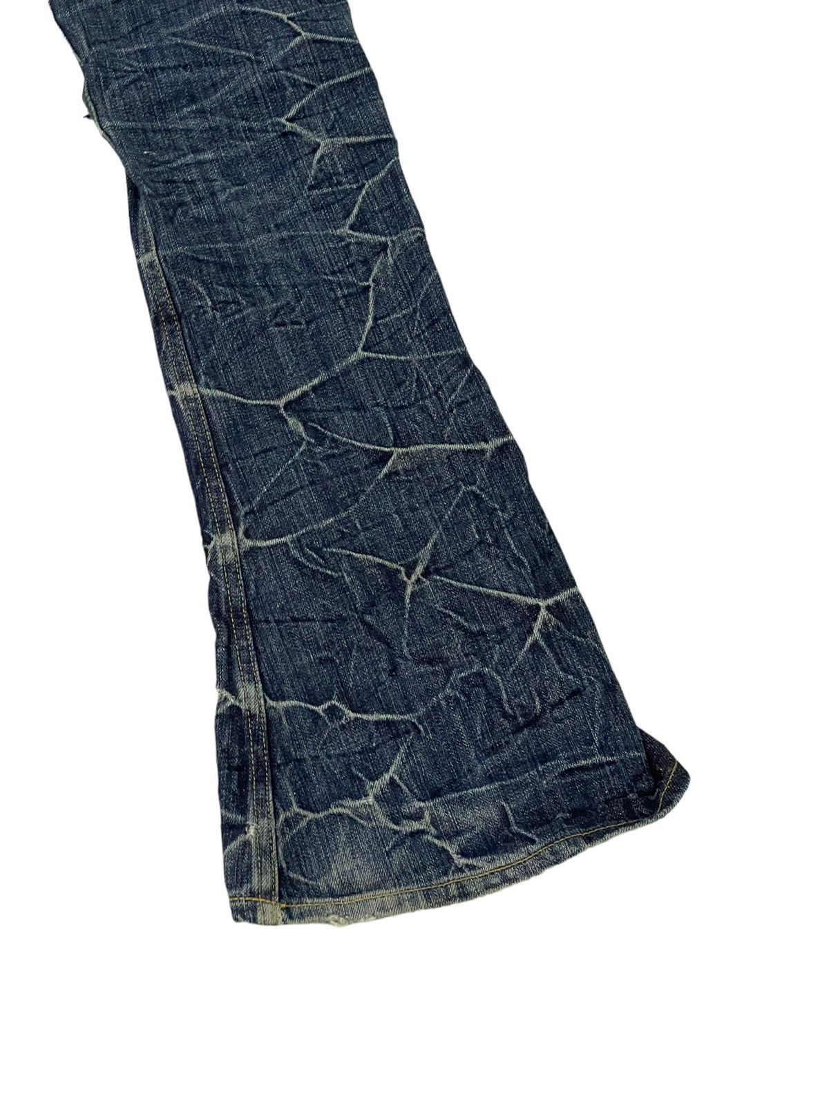 Japanese Brand Flare Jeans Brappers Honeycomb Distress Slim Low Rise 7🟦0 Size US 28 / EU 44 - 14 Thumbnail