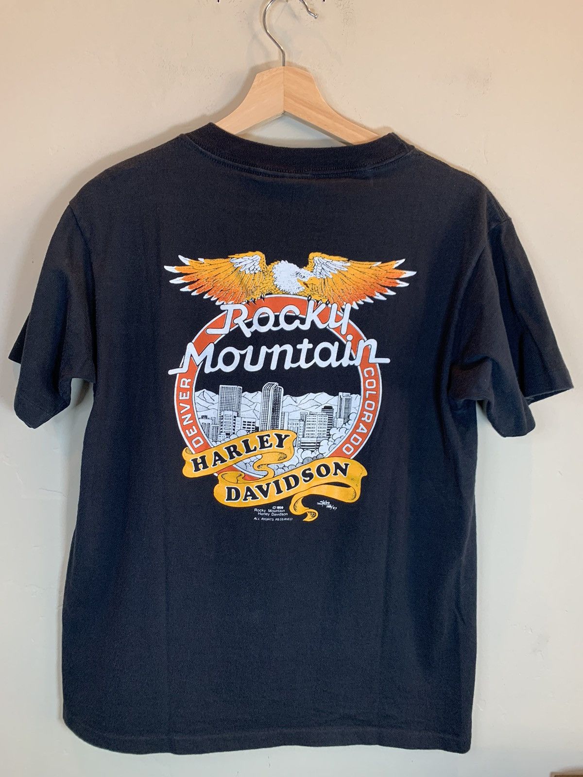 Harley Davidson *RARE* Vintage 1991 Harley Davidson Rocky Mountain Art Shirt Size US S / EU 44-46 / 1 - 2 Thumbnail