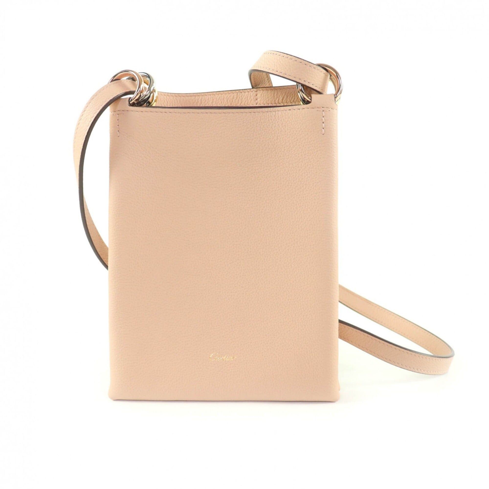 Cartier Cartier L1002481 Trinity 100th Anniversary Leather Shoulder Bag, Pink, Made in Italy, Women's Size ONE SIZE - 1 Thumbnail