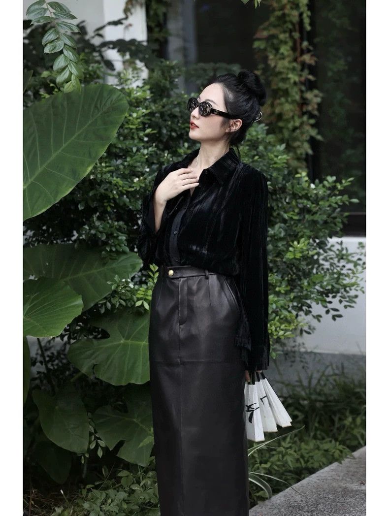 Balenciaga Balenciaga size 34 LEATHER SKIRT Size 33" - 8 Thumbnail