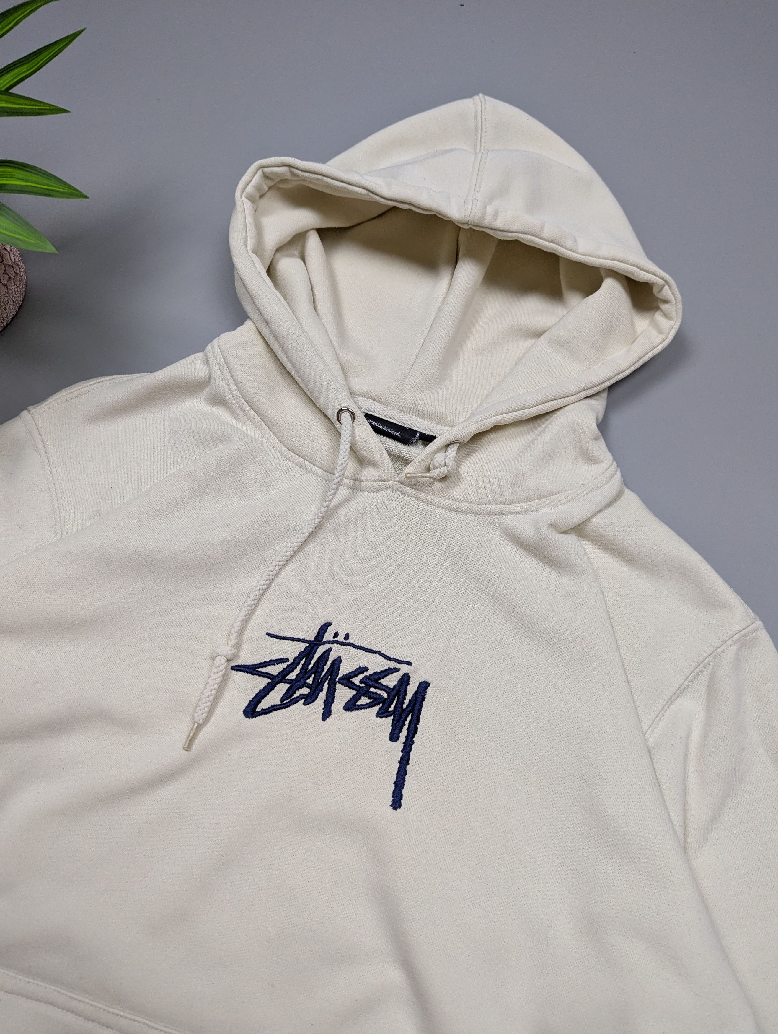 Stussy STUSSY Vintage Hoodie Men’s M Beige Loose Fit Size US M / EU 48-50 / 2 - 4 Thumbnail