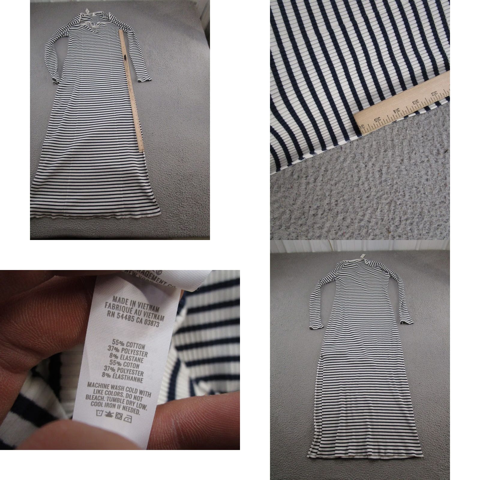 Vintage Aerie Womens XL White Navy Buttercream Ribbed Sweater Maxi Dress NEW Size XL / US 12-14 / IT 48-50 - 8 Thumbnail