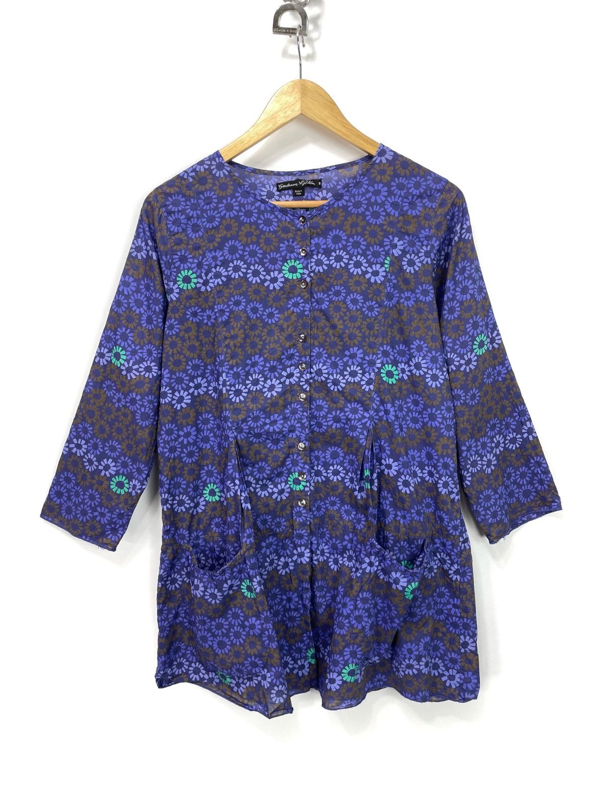 Gudrun Sjoden Gudrun Sjoden Organic Cotton Pocket Tunic Lagenlook Boho Size S / US 4 / IT 40 - 1 Thumbnail