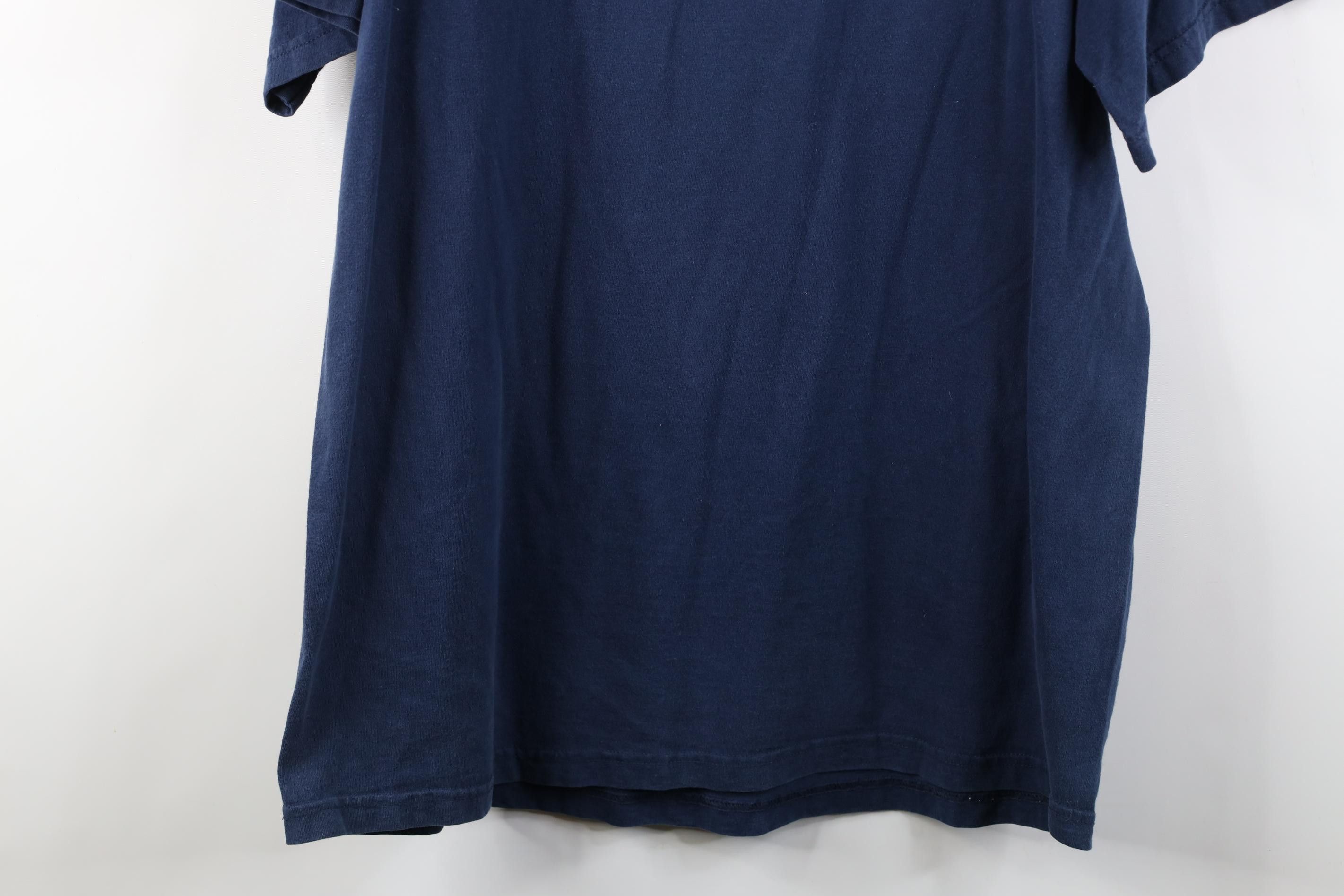 Vintage Vintage 90s Streetwear Blank Heavyweight Cotton T-Shirt Blue Size US L / EU 52-54 / 3 - 11 Thumbnail