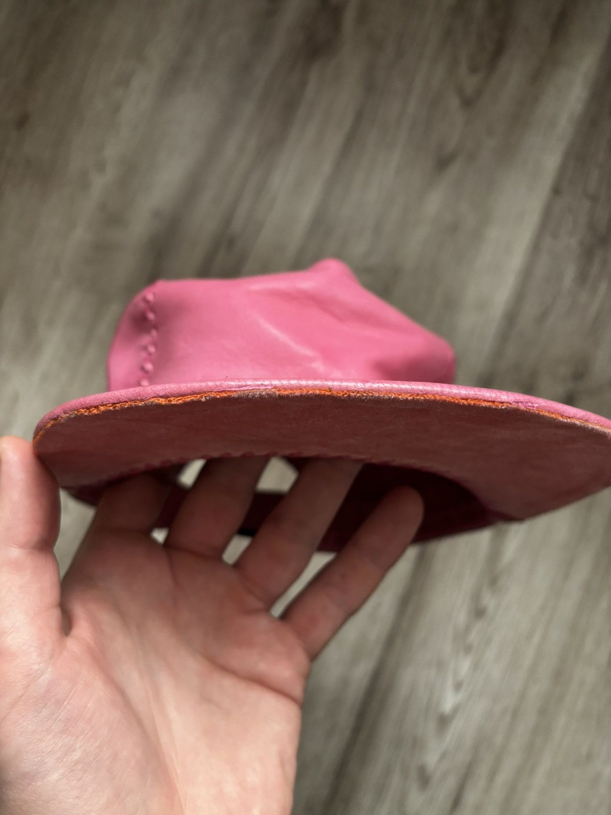 Other Pink Handmade Leather Cap Size ONE SIZE - 13 Thumbnail