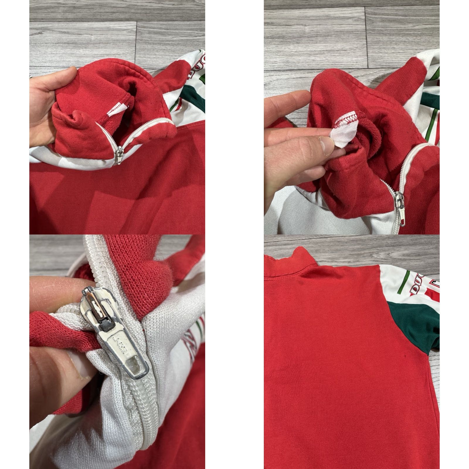 Vintage VINTAGE 90s Ducati Racing Sweatshirt Pullover 1/2 Zip Red White Green Sz M Mens Size US M / EU 48-50 / 2 - 9 Thumbnail