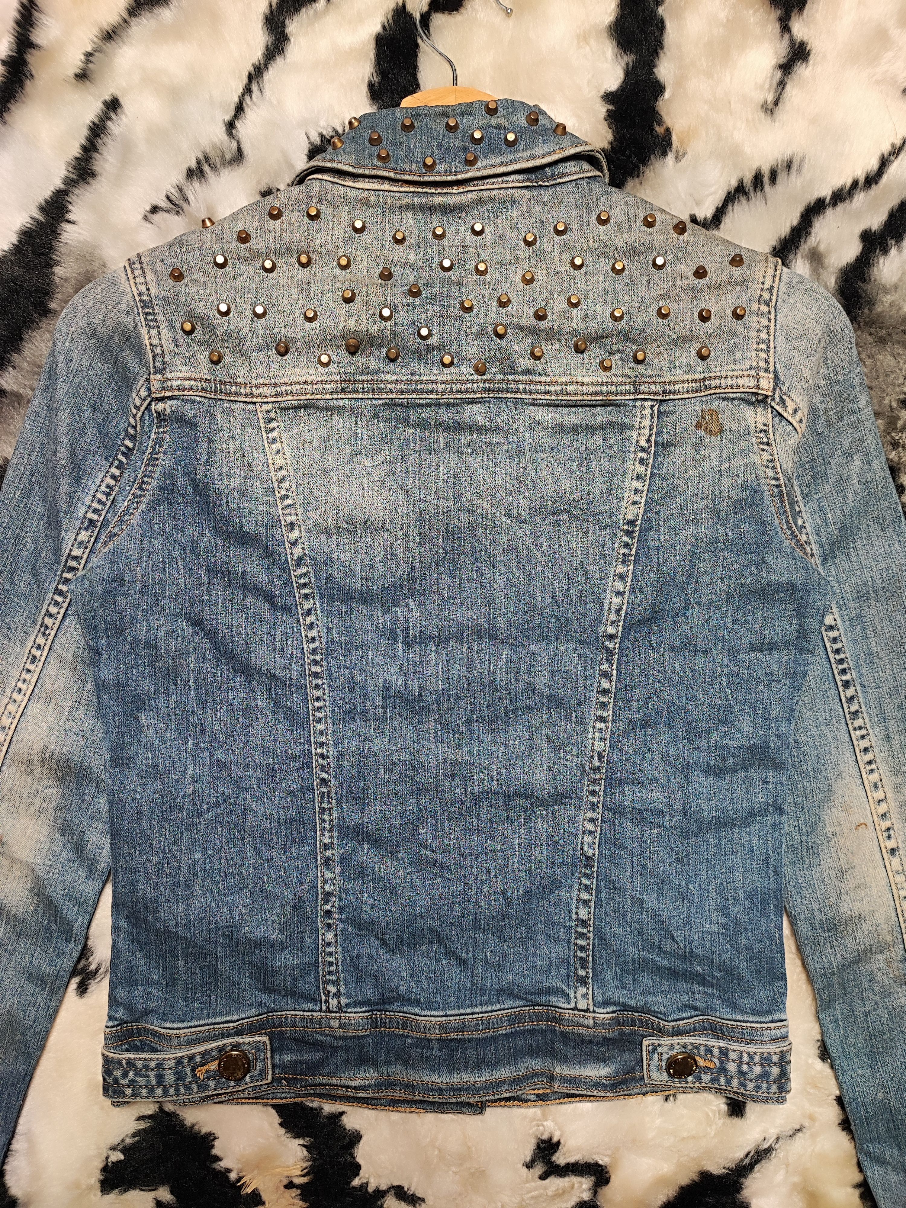 Zara Punk Denim Spike Jacket Boxy by Zara Size US XS / EU 42 / 0 - 9 Thumbnail